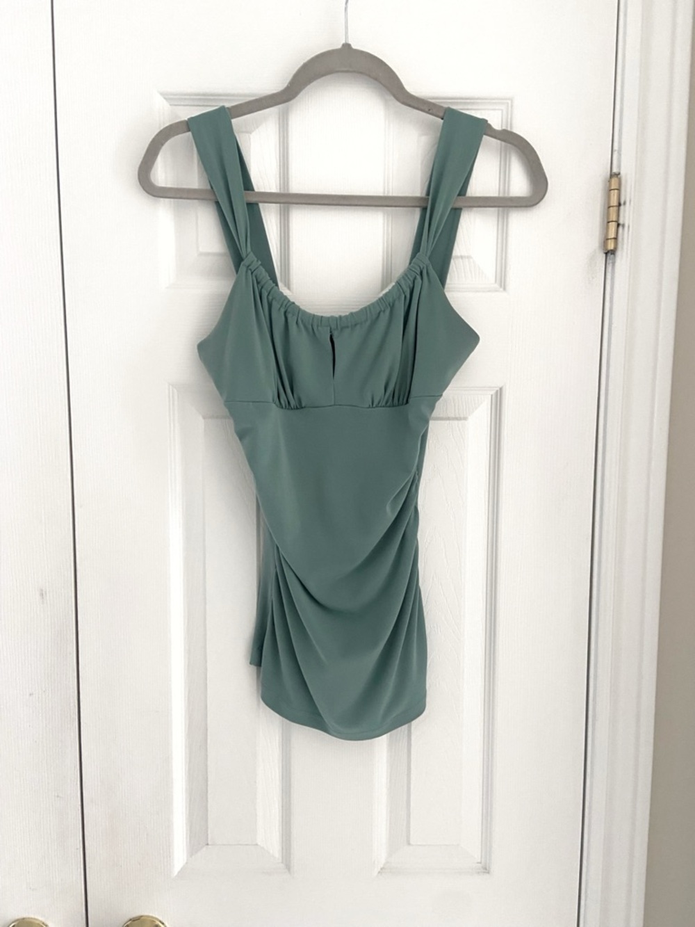 Le Chateau | Women's Sage Green Ruched Tank Top
